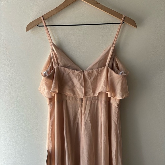 LULUS Cherish the Moment Blush Ruffled High-Low Maxi Dress Sz M - Picture 8 of 10